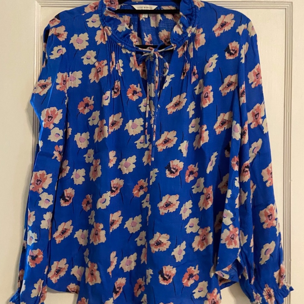 Lucky Brand Silky Floral Blouse
